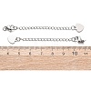 304 Stainless Steel Chain Extender with Heart Charms STAS-G383-03P-3