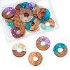 Transparent Resin & Walnut Wood Pendants RESI-CJ0001-75-1