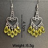 Vintage Heart with Teardrop Alloy Chandelier Earrings RJ4160-3
