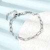 4MM 304 Stainless Steel Textured Paperclip Chain Bracelets for Man and Women SA-CBAB767-13P-1