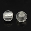 White Handmade Silver Foil Glass Round Beads X-SLR10MM09Y-1