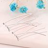 40Pcs 925 Sterling Silver Flat Head Pins STER-SC0001-08-3