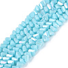 Electroplate Opaque Glass Beads Strands LS-EGLA-Q139-01A-C15-1