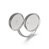 Non-Tarnish 304 Stainless Steel Open Cuff Ring Findings STAS-E124-05D-P-1