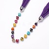 Simple Design Women's Beaded Cloth Scarf Necklaces NJEW-K111-02A-2