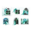 5Pcs 5 Styles Bling Bling PET Waterproof Window Cat Decorative Stickers PW-WG55458-01-1