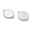 Rack Plating Brass & Natural White Shell Connector Charms SH-CBA6629-33P-2