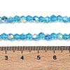Electroplate Transparent Glass Beads Strands EGLA-K015-18S-4