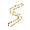 Men's 201 Stainless Steel Cuban Link Chain Necklace NJEW-N050-A06-7-45G-3