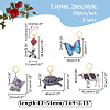 Animal & Rose Opaque Acrylic Pendant Stitch Markers HJEW-AB00358-2