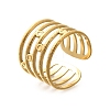 304 Stainless Steel Multi-layer Open Cuff Rings for Women STAS-Z108-03G-04-4