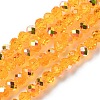 Electroplate Transparent Glass Beads Strands EGLA-A046-01A-07-1