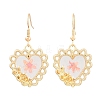Alloy & Dried Flower Dangle Earrings AL-Z001-01G-02-4