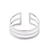 925 Sterling Silver Open Cuff Rings RJEW-S006-02S-2