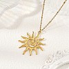 304 Stainless Steel Sun Pendant Satellite Chain Necklaces NJEW-JN06507-1