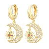 Brass Micro Pave Cubic Zirconia Hoop Dangle Earrings KK-CBA8324-05A-G-4
