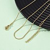 1MM 304 Stainless Steel Round Snake Chain Necklaces NJEW-T016-27G-3