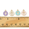 16Pcs 4 Colors Light Gold Plated Alloy Enamel Pendants ENAM-FS0001-85-5