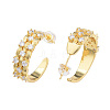 Cubic Zirconia Half Hoop  Earrings EJEW-N011-68-2