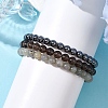 3Pcs 3 Style Natural & Synthetic Mixed Stone Round Beaded Stretch Bracelets BJEW-JB10178-04-3