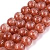 Transparent Half Spray Painted Glass Beads Strands GLAA-Q110-02A-07-1