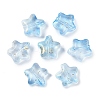 Transparent Spray Painted Glass Beads X1-GLAA-NH0003-01H-1
