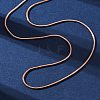 Brass Round Snake Chain Necklaces for Women NJEW-D302-15RG-4