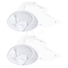 Bowknot Wool Felt Fascinators Pillbox Hat with Iron Alligator Hair Clips LS-MRMJ-WH0077-113A-1