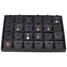 24- Slot Rectangle Imitation Leather Pendant Display Boxes CON-WH0095-43