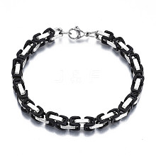 Two Tone 201 Stainless Steel Byzantine Chain Bracelets BJEW-S057-87A