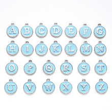 Initial Letter A~Z Alphabet Enamel Charms ENAM-YW0002-01-02P