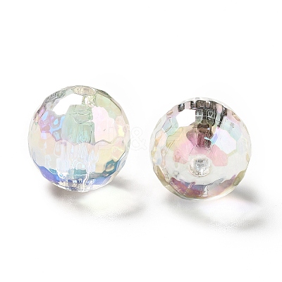 Two Tone UV Plating Rainbow Iridescent Acrylic Beads TACR-D010-03B-01-1