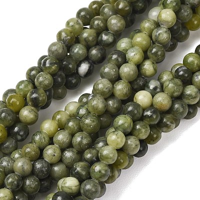 Natural Chinese Jade Beads Strands G-F363-6mm-1