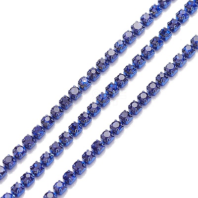 Brass Sapphire Rhinestone Strass Chains CHC-FS0001-03B-1