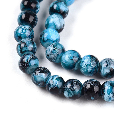 Baking Paint Glass Beads Strands DGLA-N003-6mm-A08-1