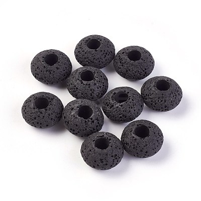 Natural Lava Rock European Beads G-I220-H07-1