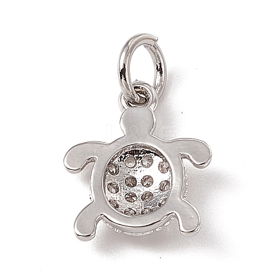 Brass Micro Pave Cubic Zirconia Charms ZIRC-F132-27P-1