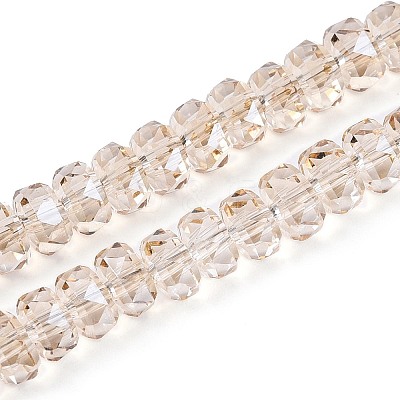 Electroplate Transparent Glass Beads Strands EGLA-N022-05B-C09-1