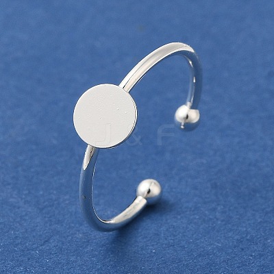 Rack Plating Brass Open Cuff Pad Ring Settings KK-F873-39S-1