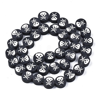 Handmade Polymer Clay Bead Strands X-CLAY-S096-034-1