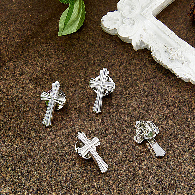 8Pcs Cross Alloy Lapel Pin Backs for Backpack Clothes JEWB-DC0001-31P-1