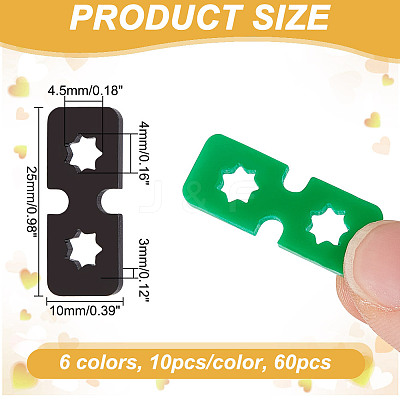 60Pcs 6 Colors Acrylic Knitted Hat Making Fastener Tool FIND-GA0004-05-1