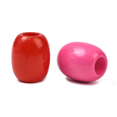 Opaque Baking Paint Acrylic European Beads OACR-G055-04-1