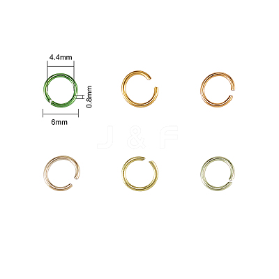 600pcs 6 Colors Aluminum Jump Rings ALUM-CJ0001-14-1