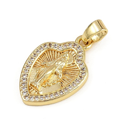 Brass Micro Pave Cubic Zirconia Pendants KK-D409-49G-04-1