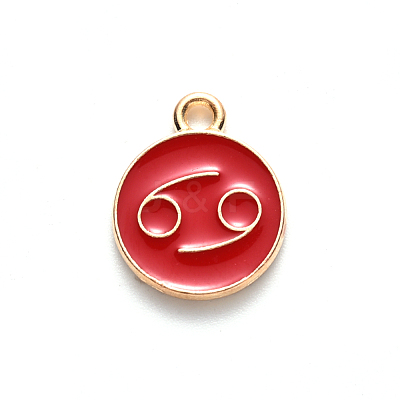 Alloy Enamel Pendants X-ENAM-S124-01B-07D-1