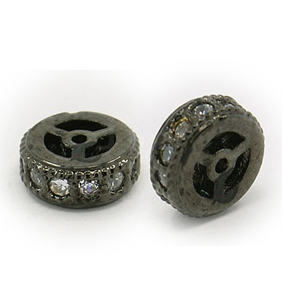 Brass Cubic Zirconia Beads ZIRC-F001-111B-1