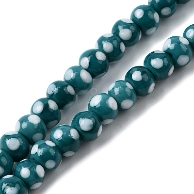 Handmade Lampwork Beads LAMP-D002-6mm-01E-1