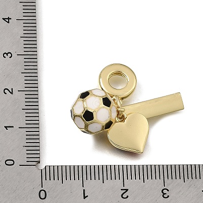 Football Theme Brass & Enamel European Dangle Charms KK-CBA8E93-01G-1