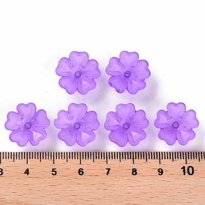 Transparent Frosted Acrylic Bead Caps MACR-S371-04A-747-1